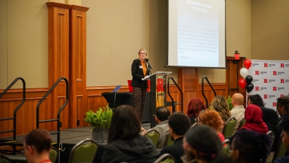 Jessica Toft RSBC’25, treasurer of the Student Governing Association and a Raptor Rising Star awardee